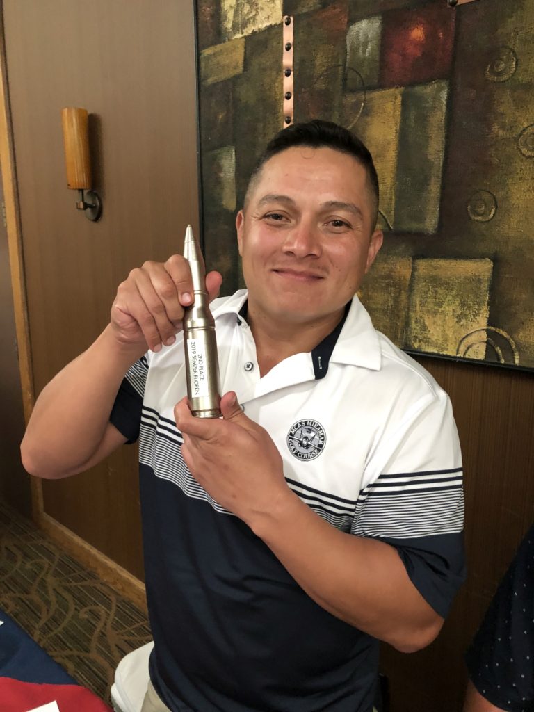 Marine with trophy